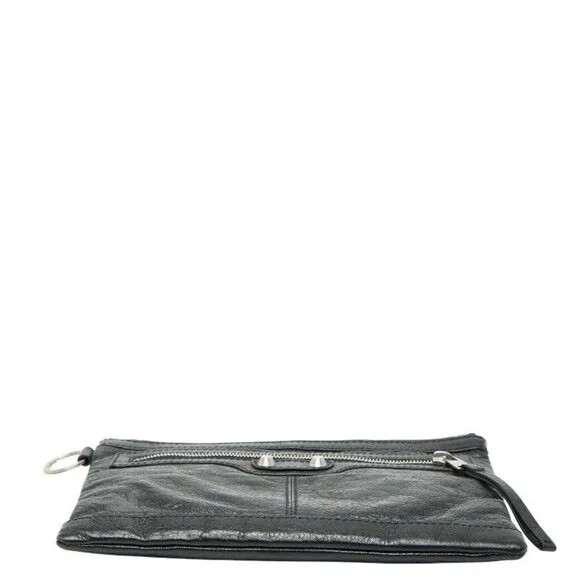 Balenciaga Classic Clip M Clutch Bag Pouch Black Leather - Picture 3 of 9